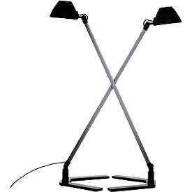 Lampe de bureau LED Waldmann Lucio, 3,5 W, 300 lm, 4000 K, intensité lumineuse variable, orientable &amp; inclinable, USB, aluminium/acier/plastique, gris titane