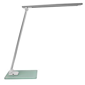 Lampe de table LED UNILUX Popy, 5 W, 500 lm, 3000-6000 K, 3 intensités lumineuses, intensité lumineuse variable, pliable, argent-blanc