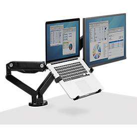 Laptop-Halterung für Monitorarme Fellowes®, universell für 1 Notebook bis 17' & bis 4,5 kg, ergonomisch, zu 97 % recycelbar, schwarz
