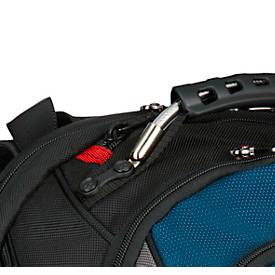 Laptop Rucksack Wenger Ibex, Laptops von 15,6'-17,3', Laptopfach, seitliche Netztaschen, L 230 x B 340 x H 470 mm, 25 l, Polyester, schwarz/blau/grau