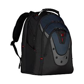 Laptop Rucksack Wenger Ibex, Laptops von 15,6'-17,3', Laptopfach, seitliche Netztaschen, L 230 x B 340 x H 470 mm, 25 l, Polyester, schwarz/blau/grau