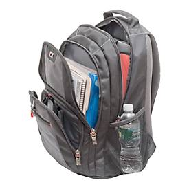 Laptop Rucksack Wenger Pillar, 25 l, für Laptops bis 16', Laptopfach, Organizer, L 250 x B 380 x H 480 mm, Polyester, schwarz/grau