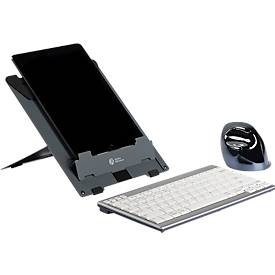 Laptop Ständer Bakker Elkhuizen Ergo-Q 160, für Laptops & Tablets bis 17”, ergonomisch, B 215 x T 266 x H 7,5 mm, Aluminium, dunkelgrau-matt