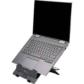 Laptop Ständer Bakker Elkhuizen FlexTop 170, für Laptops & Tablets bis 16”, ergonomisch, B 206 x T 277 x H 6,5 mm, Aluminium, dunkelgrau-matt