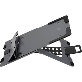 Laptop Ständer Bakker Elkhuizen FlexTop 170, für Laptops & Tablets bis 16”, ergonomisch, B 206 x T 277 x H 6,5 mm, Aluminium, dunkelgrau-matt