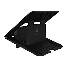 Laptop Ständer Fellowes Breyta™, für 1 Laptop bis 15" & bis 5 kg, höhenverstellbar, zusammenklappbar, B 235 x T 268 x H 14 mm, 100 % Recycling-Kunststoff, schwarz