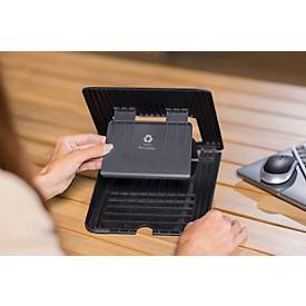 Laptop Ständer Fellowes Breyta™, für 1 Laptop bis 15" & bis 5 kg, höhenverstellbar, zusammenklappbar, B 235 x T 268 x H 14 mm, 100 % Recycling-Kunststoff, schwarz