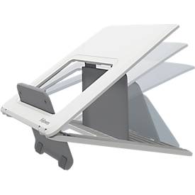 Laptop Ständer Fellowes Breyta™, für 1 Laptop bis 15' & bis 5 kg, höhenverstellbar, zusammenklappbar, B 235 x T 268 x H 14 mm, 100 % Recycling-Kunststoff, weiß