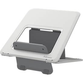 Laptop Ständer Fellowes Breyta™, für 1 Laptop bis 15' & bis 5 kg, höhenverstellbar, zusammenklappbar, B 235 x T 268 x H 14 mm, 100 % Recycling-Kunststoff, weiß