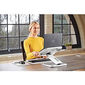 Laptop-Ständer Fellowes Hana™, bis 17 Zoll und 4,5 kg, winkel- und höhenverstellbar, 90° drehbar, USB-Anschlüsse, weiß