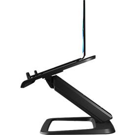 Laptop Ständer Fellowes Hana™ LT, für 1 Laptop bis 19' & bis 4,5 kg, höhenverstell-/drehbar, Kabelmanagement, B 342 x T 396 x H 102 mm, schwarz
