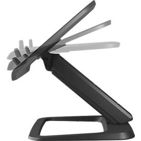 Laptop Ständer Fellowes Hana™ LT, für 1 Laptop bis 19' & bis 4,5 kg, höhenverstell-/drehbar, Kabelmanagement, B 342 x T 396 x H 102 mm, schwarz