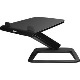 Laptop Ständer Fellowes Hana™ LT, für 1 Laptop bis 19' & bis 4,5 kg, höhenverstell-/drehbar, Kabelmanagement, B 342 x T 396 x H 102 mm, schwarz