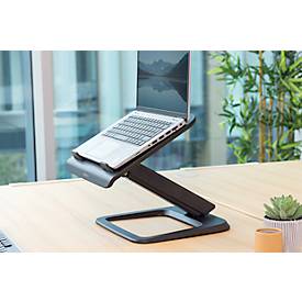 Laptop Ständer Fellowes Hana™ LT, für 1 Laptop bis 19' & bis 4,5 kg, höhenverstell-/drehbar, Kabelmanagement, B 342 x T 396 x H 102 mm, schwarz