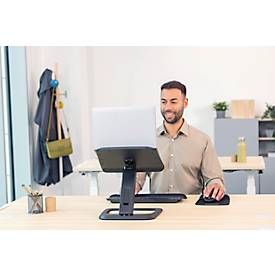 Laptop Ständer Fellowes Hana™ LT, für 1 Laptop bis 19' & bis 4,5 kg, höhenverstell-/drehbar, Kabelmanagement, B 342 x T 396 x H 102 mm, schwarz