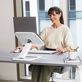 Laptop Ständer Fellowes Hana™ LT, für 1 Laptop bis 19" & bis 4,5 kg, höhenverstell-/drehbar, Kabelmanagement, B 342 x T 396 x H 102 mm, weiß