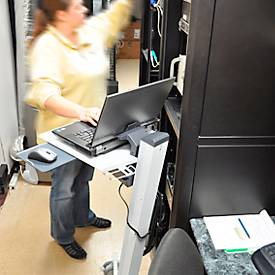 Laptop-Wagen Ergotron Neo-Flex 24-205-214, Sitz- oder Steharbeitsplatz, höhenverstellbar, für Laptops 17″, bis 6,8 kg, grau