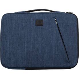 Laptophülle Exacompta Business, für Laptops 13-14'', gepolstert, Griff & Reißverschlussfach, B 370 x T 25 x H 280 mm, Post-Consumer-Polyester, blau