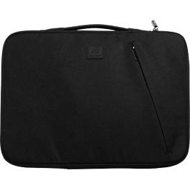 Laptophülle Exacompta Business, für Laptops 13-14'', gepolstert, Griff & Reißverschlussfach, B 370 x T 25 x H 280 mm, Post-Consumer-Polyester, schwarz