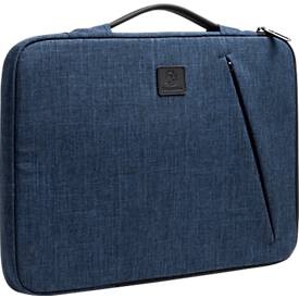 Laptophülle Exacompta Business, für Laptops 15-16'', gepolstert, Griff & Reißverschlussfach, B 410 x T 25 x H 310 mm, Post-Consumer-Polyester, blau