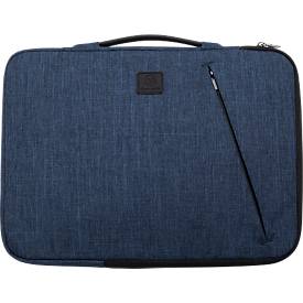 Laptophülle Exacompta Business, für Laptops 15-16'', gepolstert, Griff & Reißverschlussfach, B 410 x T 25 x H 310 mm, Post-Consumer-Polyester, blau