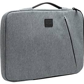 Laptophülle Exacompta Business, für Laptops 15-16'', gepolstert, Griff & Reißverschlussfach, B 410 x T 25 x H 310 mm, Post-Consumer-Polyester, grau