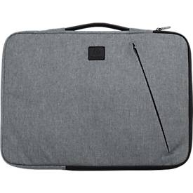Laptophülle Exacompta Business, für Laptops 15-16'', gepolstert, Griff & Reißverschlussfach, B 410 x T 25 x H 310 mm, Post-Consumer-Polyester, grau