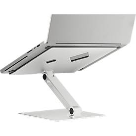 Laptopständer Durable Stand Rise, für Laptops bis 17', Gummiauflagen, manuell verstellbar, mit Griffmulde, Aluminium