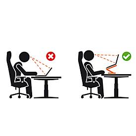 Laptopständer Durable Stand Rise, für Laptops bis 17', Gummiauflagen, manuell verstellbar, mit Griffmulde, Aluminium