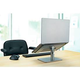 Laptopständer Kensington K50424WW, bis 16”, höhenverstell- und neigbar, mit Stauraum, B 280 x T 229 x H 210 mm, Aluminium und Stahl, silber