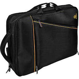 Laptoptasche Exacompta Dual Exacitve, für Laptops bis 15,6', Dokumente bis DIN A4, B 320 x T 110 x H 490 mm, Polyester, schwarz