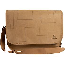 Laptoptasche Exacompta Eterneco V1, Lederoptik, für Laptops bis 15', Dokumente bis DIN A4, B 390 x T 130 x H 270 mm, Papier, braun