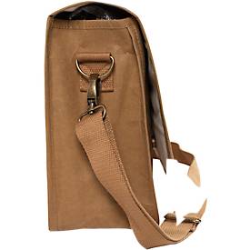 Laptoptasche Exacompta Eterneco V1, Lederoptik, für Laptops bis 15', Dokumente bis DIN A4, B 390 x T 130 x H 270 mm, Papier, braun