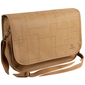 Laptoptasche Exacompta Eterneco V1, Lederoptik, für Laptops bis 15', Dokumente bis DIN A4, B 390 x T 130 x H 270 mm, Papier, braun