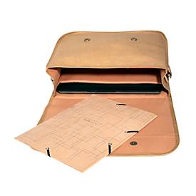 Laptoptasche Exacompta Eterneco V1, Lederoptik, für Laptops bis 15', Dokumente bis DIN A4, B 390 x T 130 x H 270 mm, Papier, braun
