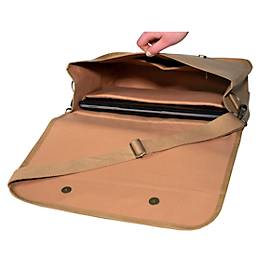 Laptoptasche Exacompta Eterneco V1, Lederoptik, für Laptops bis 15', Dokumente bis DIN A4, B 390 x T 130 x H 270 mm, Papier, braun