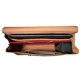 Laptoptasche Exacompta Eterneco V1, Lederoptik, für Laptops bis 15', Dokumente bis DIN A4, B 390 x T 130 x H 270 mm, Papier, braun