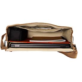 Laptoptasche Exacompta Eterneco V1, Lederoptik, für Laptops bis 15', Dokumente bis DIN A4, B 390 x T 130 x H 270 mm, Papier, braun