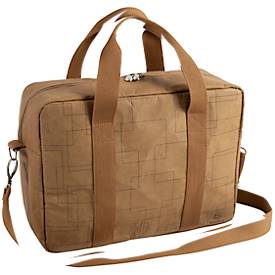 Laptoptasche Exacompta Eterneco V2, Lederoptik, für Laptops bis 15', Dokumente bis DIN A4, B 400 x T 130 x H 290 mm, Papier, braun