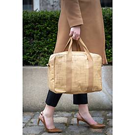 Laptoptasche Exacompta Eterneco V2, Lederoptik, für Laptops bis 15', Dokumente bis DIN A4, B 400 x T 130 x H 290 mm, Papier, braun