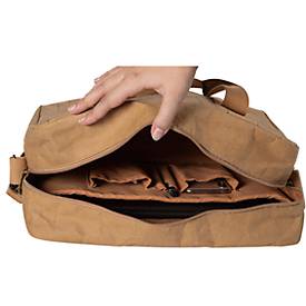 Laptoptasche Exacompta Eterneco V2, Lederoptik, für Laptops bis 15', Dokumente bis DIN A4, B 400 x T 130 x H 290 mm, Papier, braun