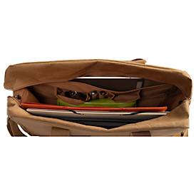 Laptoptasche Exacompta Eterneco V2, Lederoptik, für Laptops bis 15', Dokumente bis DIN A4, B 400 x T 130 x H 290 mm, Papier, braun