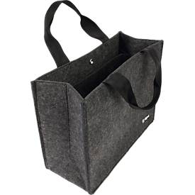 Laptoptasche Sigel Desk Sharing Bag Basic M, für Laptops bis 15,4″, 2 große Fächer/2 Seitenfächer, Tragegriffe, Schultergurt, Kunstfilz, dunkelgrau