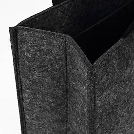 Laptoptasche Sigel Desk Sharing Bag Basic M, für Laptops bis 15,4″, 2 große Fächer/2 Seitenfächer, Tragegriffe, Schultergurt, Kunstfilz, dunkelgrau