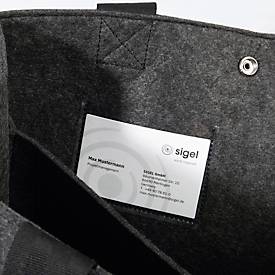 Laptoptasche Sigel Desk Sharing Bag Basic M, für Laptops bis 15,4″, 2 große Fächer/2 Seitenfächer, Tragegriffe, Schultergurt, Kunstfilz, dunkelgrau