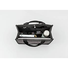 Laptoptasche Sigel Desk Sharing Bag Basic M, für Laptops bis 15,4″, 2 große Fächer/2 Seitenfächer, Tragegriffe, Schultergurt, Kunstfilz, dunkelgrau