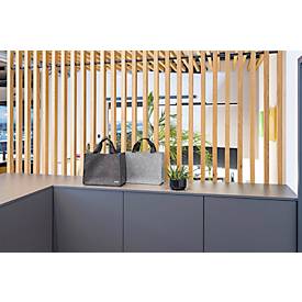 Laptoptasche Sigel Desk Sharing Bag Basic M, für Laptops bis 15,4″, 2 große Fächer/2 Seitenfächer, Tragegriffe, Schultergurt, Kunstfilz, dunkelgrau