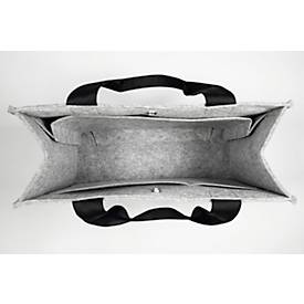 Laptoptasche Sigel Desk Sharing Bag Basic M, für Laptops bis 15,4″, 2 große Fächer/2 Seitenfächer, Tragegriffe, Schultergurt, Kunstfilz, hellgrau