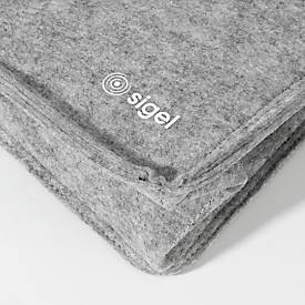 Laptoptasche Sigel Desk Sharing Bag Basic M, für Laptops bis 15,4″, 2 große Fächer/2 Seitenfächer, Tragegriffe, Schultergurt, Kunstfilz, hellgrau