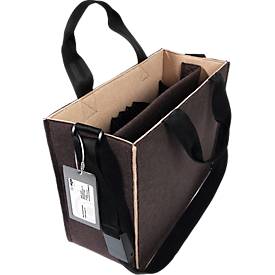 Laptoptasche Sigel Desk Sharing Bag Bicolor M, für Laptops bis 15,4″, 2 große Fächer/2 Seitenfächer, Tragegriffe, Schultergurt, Kunstfilz, beige-braun
